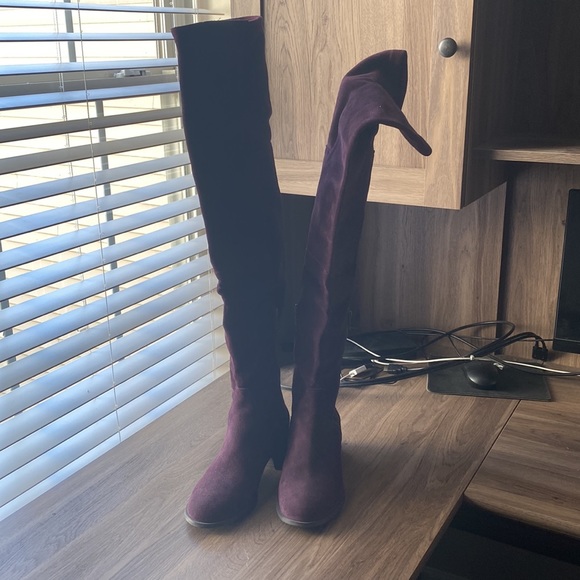 Free People Everly purple suede over-the-knee boots - Picture 8 of 9
